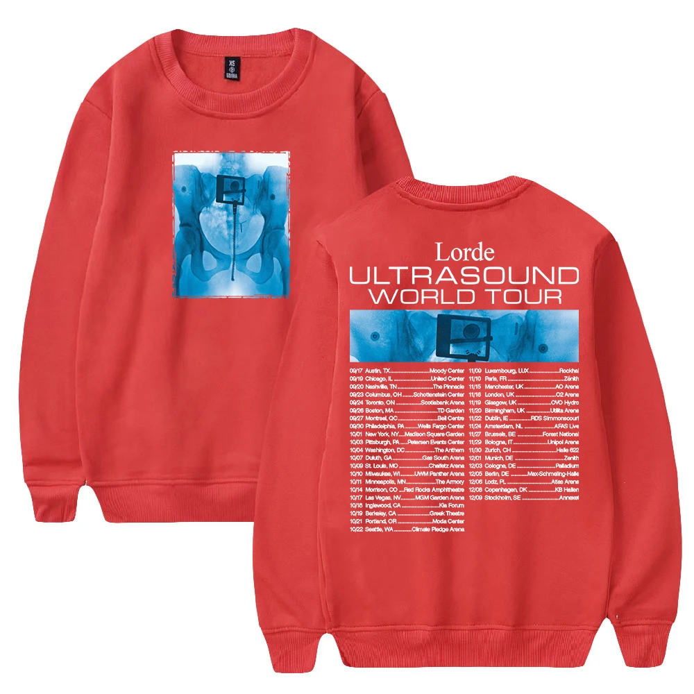 GF Lorde الموجات فوق الصوتية جولة حول العالم Crewneck كم طويل ملابس الشارع الشهير الرجال النساء البلوز بلوزات 2025 جولة العذراء ميرش #6
