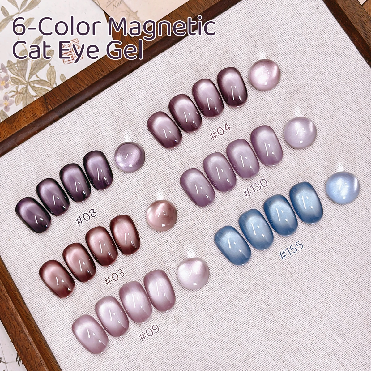 1 PC CAT EYE เล็บเจล 2025 สไตล์ใหม่สีฟ้าสีม่วง CAT EYE Nail Art เหมาะสําหรับผู้หญิงเล็บ Salon Design สําหรับฤดูร้อน