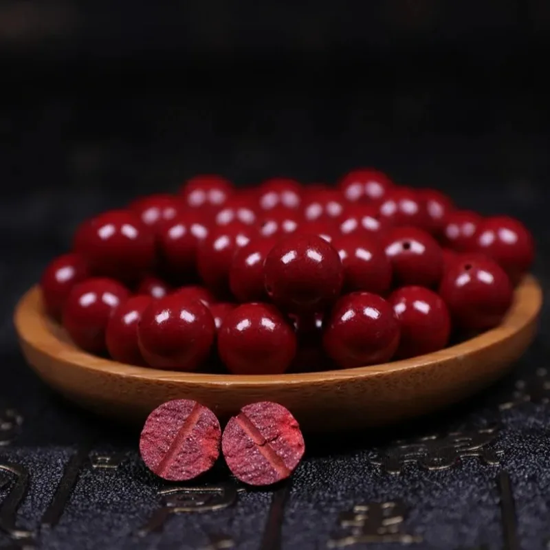 AAAAA Grade Natural Vermilion Smooth Red Gemstone Ballpoint Bead 6-20MM Selected Size Suitable for Jewelry Making Handmade DIY