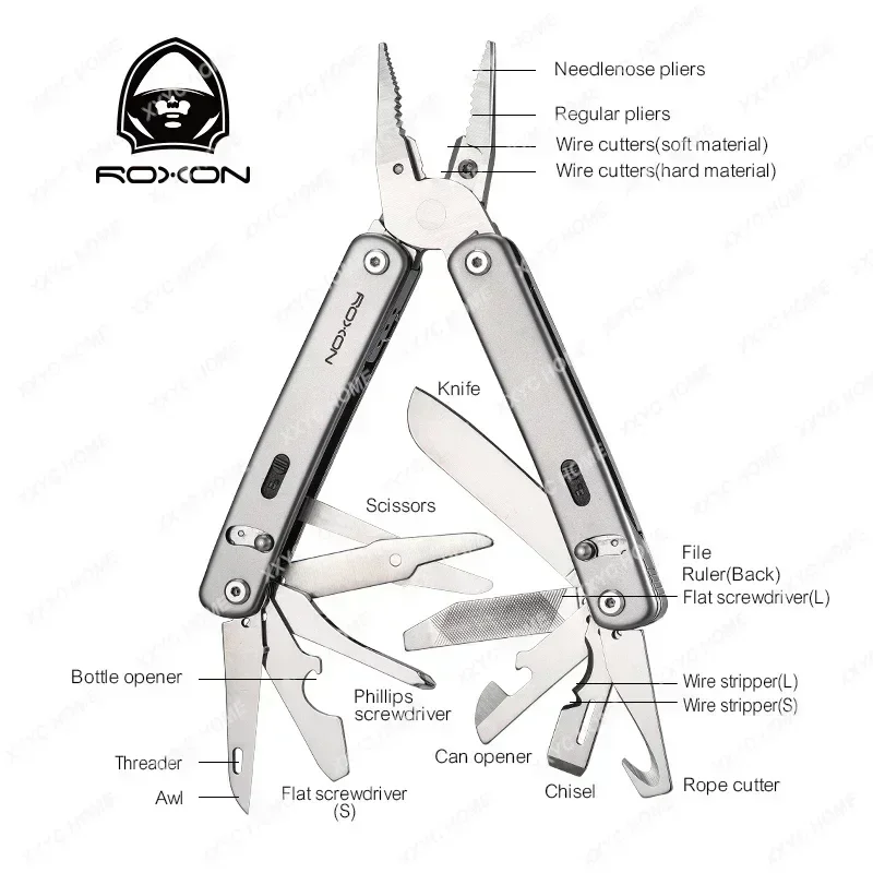 Roxon S804 Flex Multi Open-Source Design And Customizable Multitool Everyday Carry (EDC), Hobbies & Outdoors