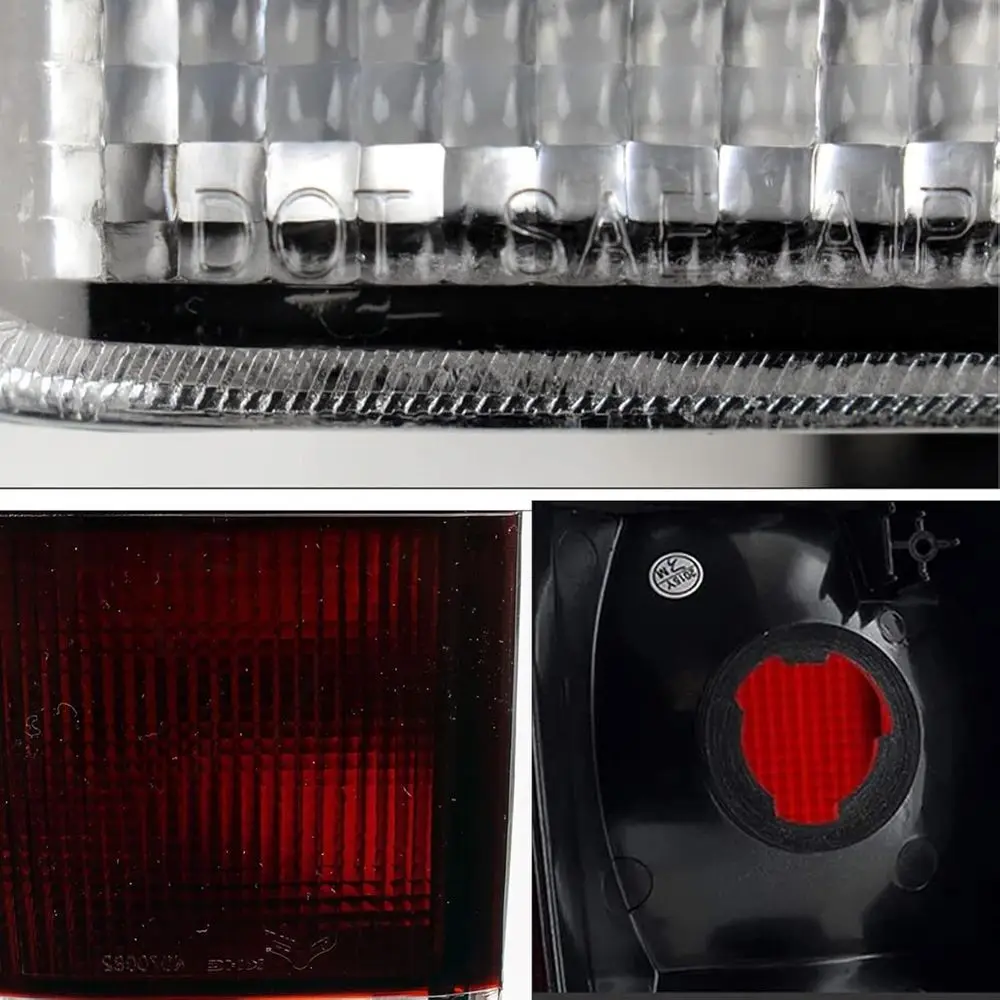 Jeep Cherokee 97-01 Red Smoked Tail Lights Set, Rear Brake Lamps for Driver & Passenger Side