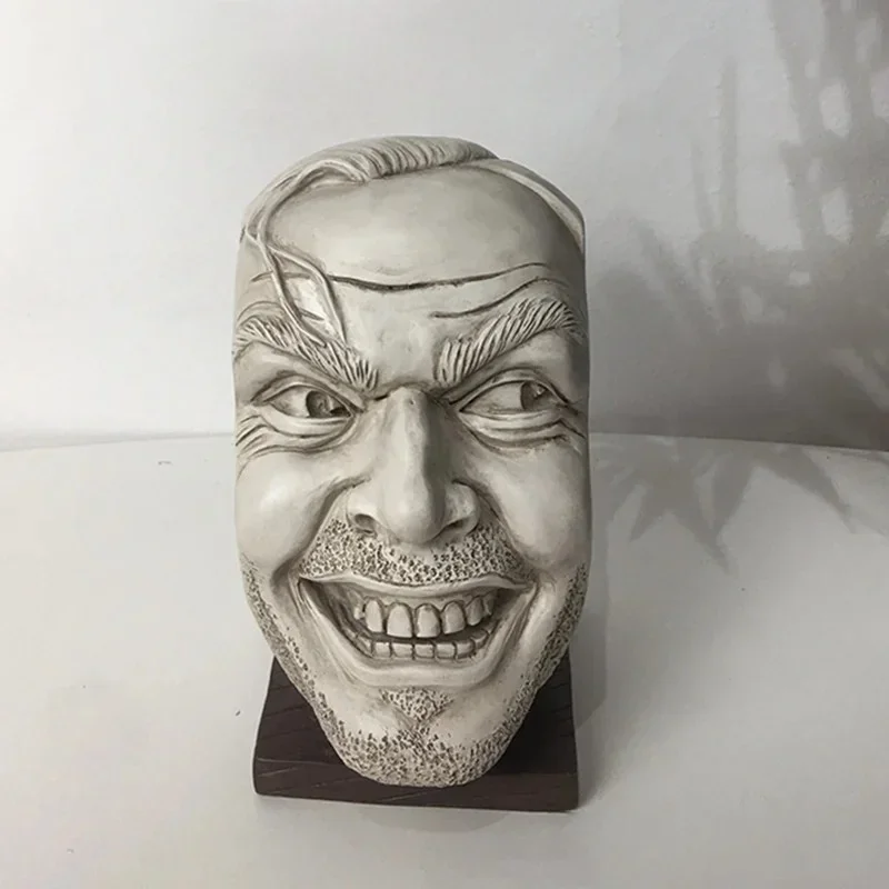 

Resin Here's Johnny Statue Creative Bookshelf Bookend Library Funny-face Home Decoration Resin Desktop Ornament Book