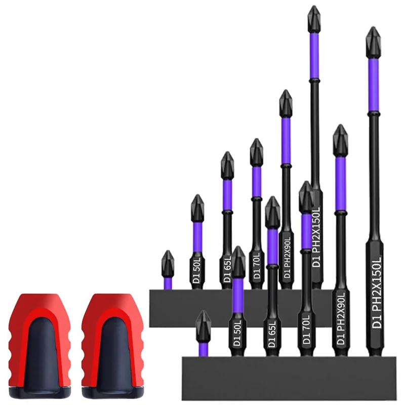 12PCS High Hardness And Strong Magnetic Bit Magnetic Drill Screwdriver Bits Black