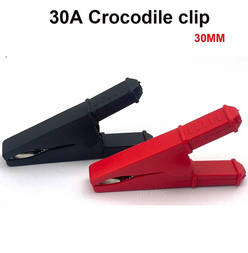 

2Pcs 50A Red + Black 75mm Insulated Crocodile Crocodile Car Caravan Van Battery Test Lead Clips Best Promotion Alligator Clips