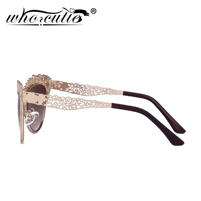 Cat Eye Sunglasses Women Baroque Flower Hollow Metal Frame 2025 Brand Designer Vintage Retro Cateye Sun Glasses Lady Shades S086