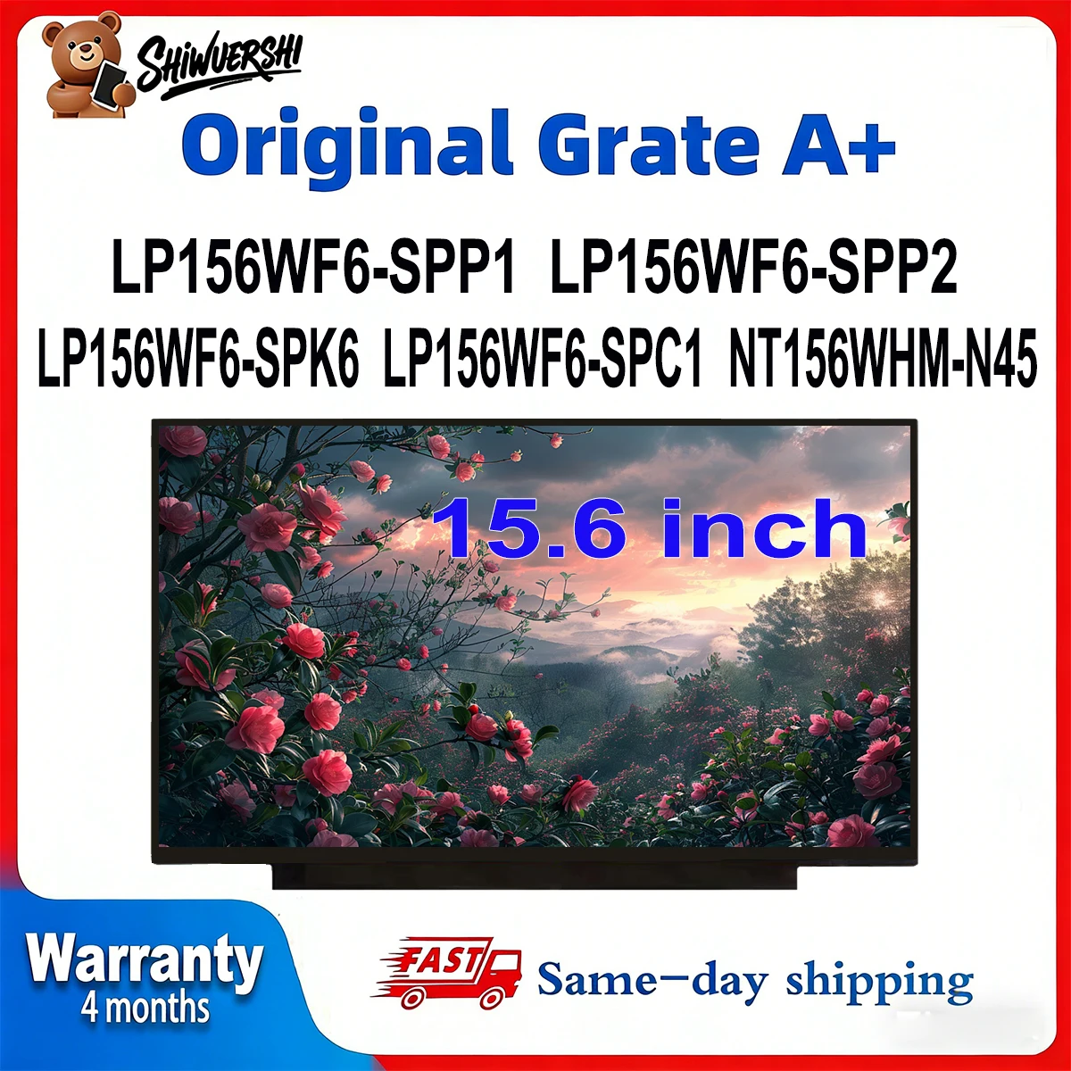 

Новый Оригинальный A+ 15.6-дюймовый ЖК-экран для ноутбука, тонкая панель LP156WF6 SPP1 SPP2 SPK6 LP156WF6 SPC1 NT156WHM N45 Оптом