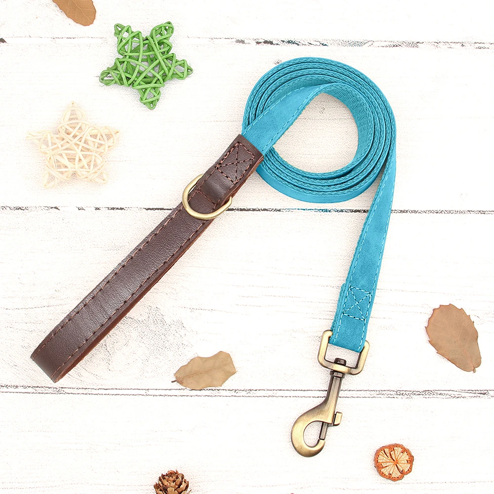 Personalisiertes Hundehalsband mit Leine aus PU-Leder, inklusive Laufleine, kostenlose individuelle Haustier-ID-Halskette für kleine und große Hunde, Mops – Detail 31