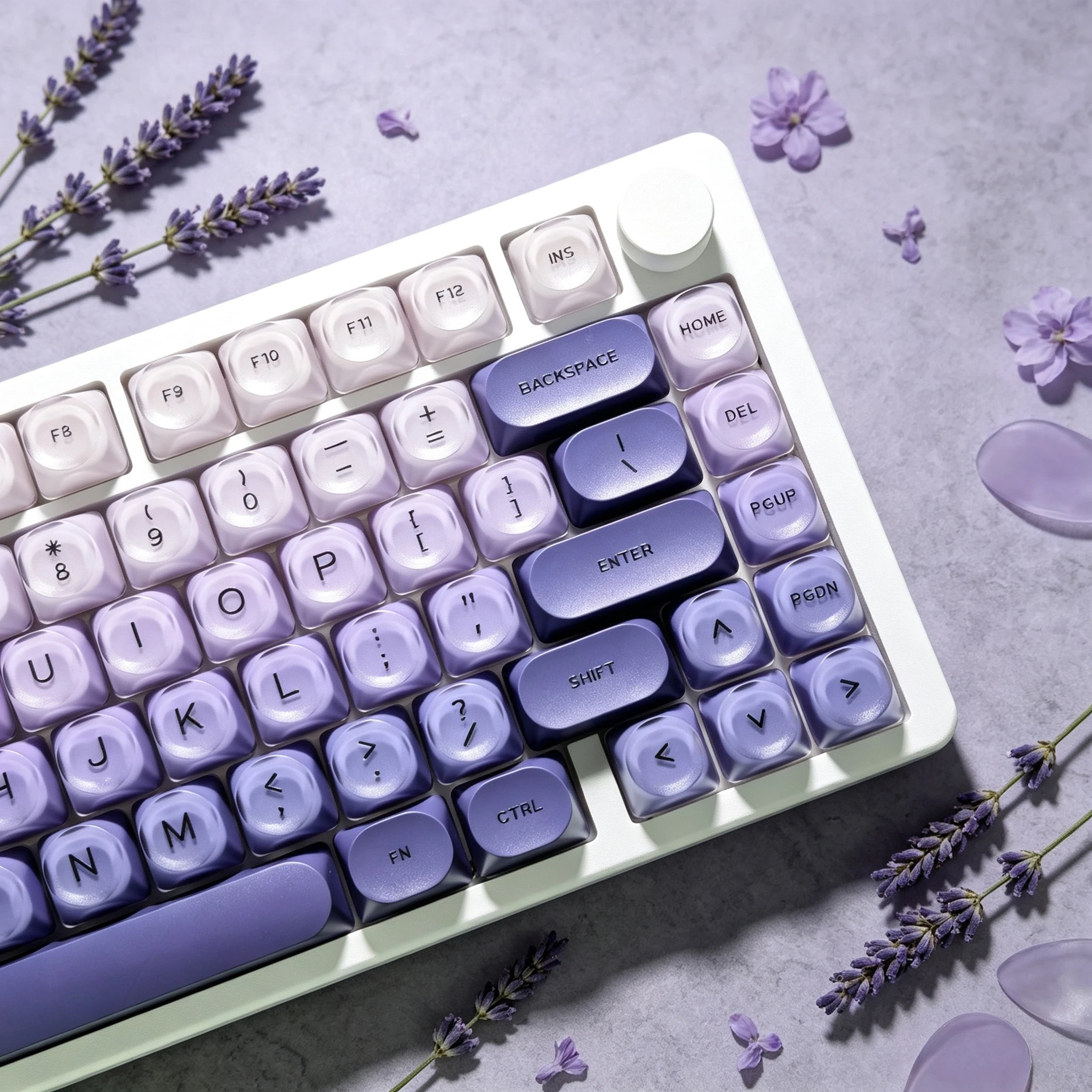 Gradient Purple Black Pink Crystal Keycaps Custom DIY for Gaming Mechanical Keyboard PBT Key Caps Set for Keyboard 68 70 80 90