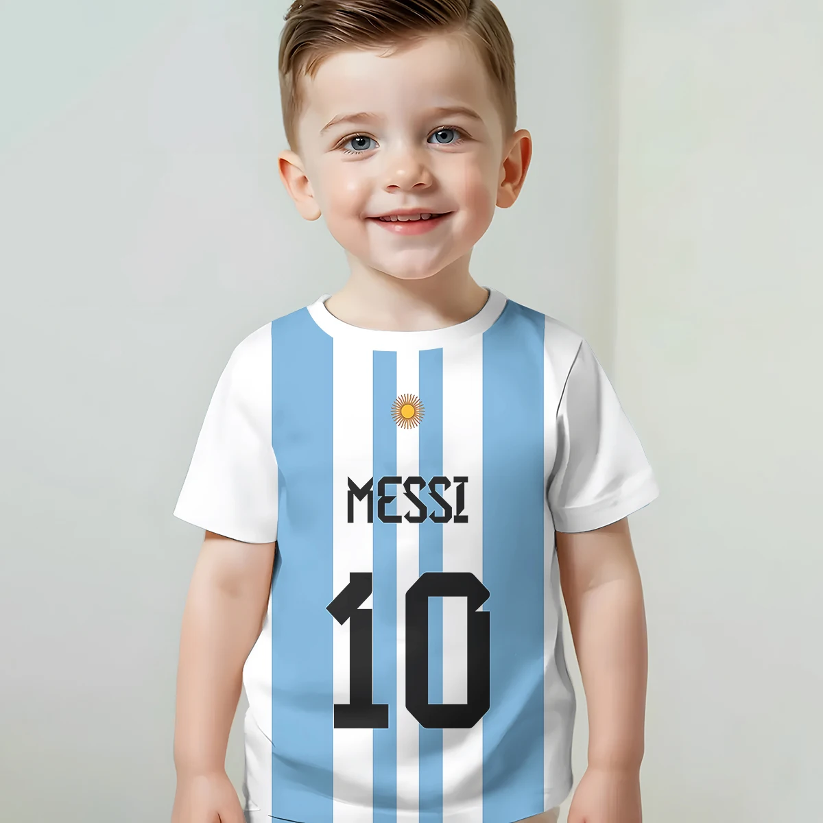 Print Baby Clothing 5 to 14 Years Male Outdoor Clothes for Football Star NO 10 M-MessiS Children Boy Girl Child T-Shirt Top