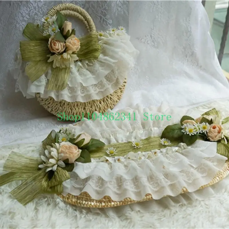 5ASD TEAS PARTY HAT Sun Hat Victorian Bonnet Lace Fasinatori per donne vittoriane Headdres