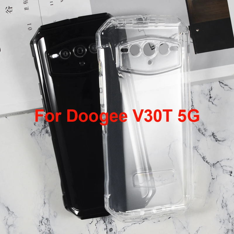 

Ultra-thin Transparent Phone Case For Doogee V30T 5G Case Silicon Protection Soft TPU Black Cover For Doogee V30 5G Bumper Shell