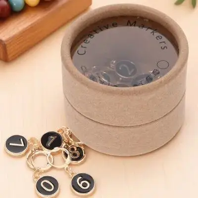 

10Pcs Stitch Markers Number 0-9 Metal Locking Clips Black Durable Charms for Knitting Crochet Row Counting Accessories