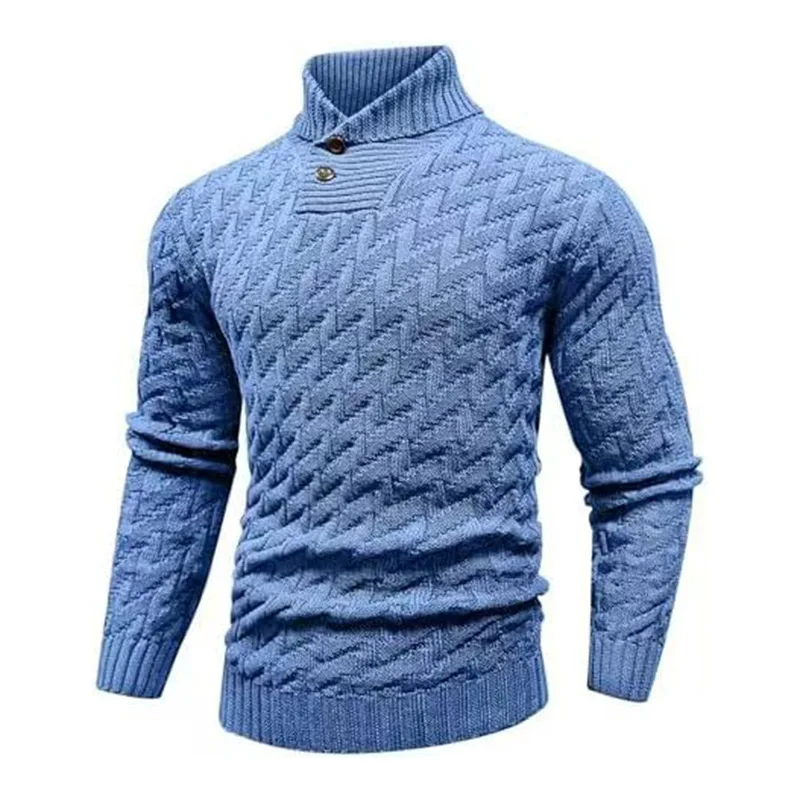 Europäischer und amerikanischer Herrenpullover, gestrickter Pullover, modischer Rundhalsausschnitt, schmaler Pullover, Herrenbekleidung