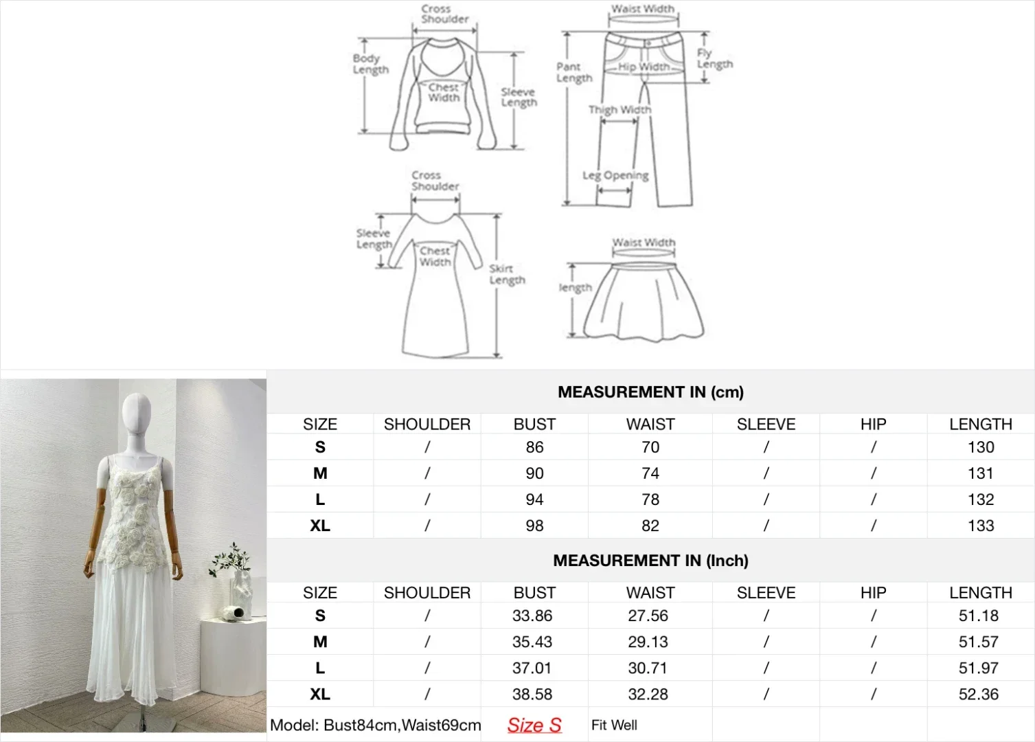Vestido midi sem mangas com apliques de flores para trabalho manual para festa de seda de alta qualidade 2025 branco