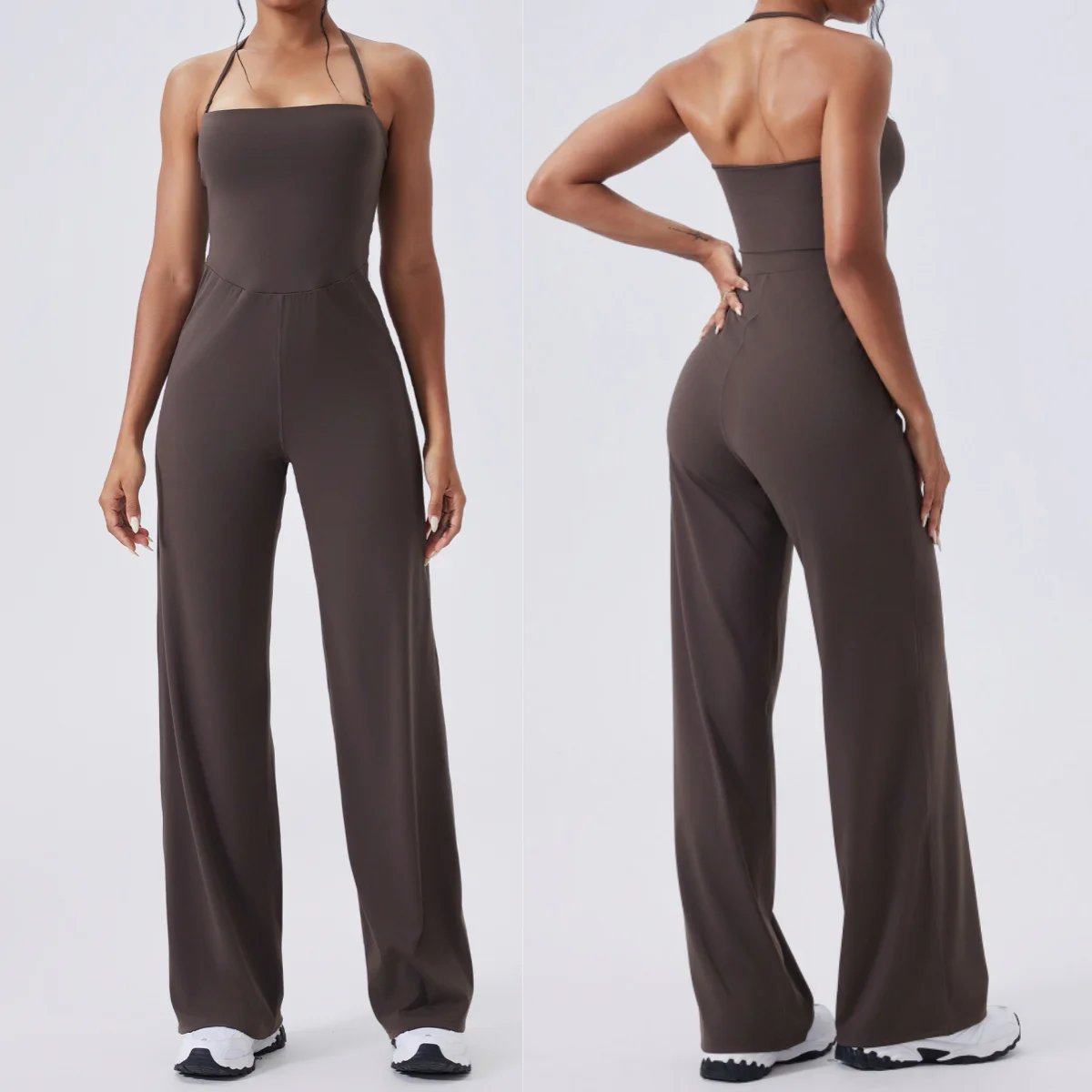 

Цельный женский комбинезон для йоги, свободные брюки с открытой спиной, комбинезон без рукавов, женские спортивные комбинезоны, спортивная одежда, спортивная одежда