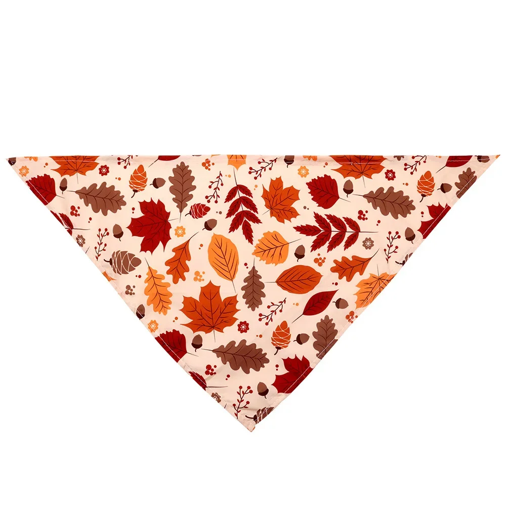 Thanksgiving-Haustier-Bandana für Hunde und Katzen, Kürbis-Ahornblatt-Dreieckstuch, Feiertagsdekoration, Verstellbarer Süßer Herbst-Halstuch – Detail 13