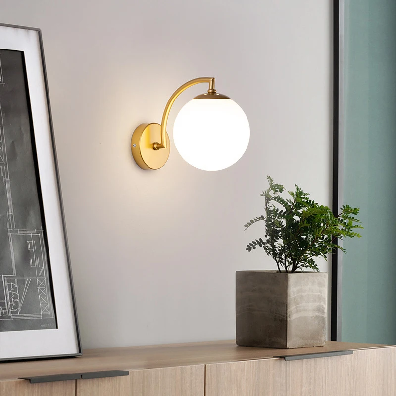 Bedside Wall Lamp Nordic Minimalist Modern Living Room Background Wall Lamp Light Luxury Creative Bedroom Study Corridor Lamp