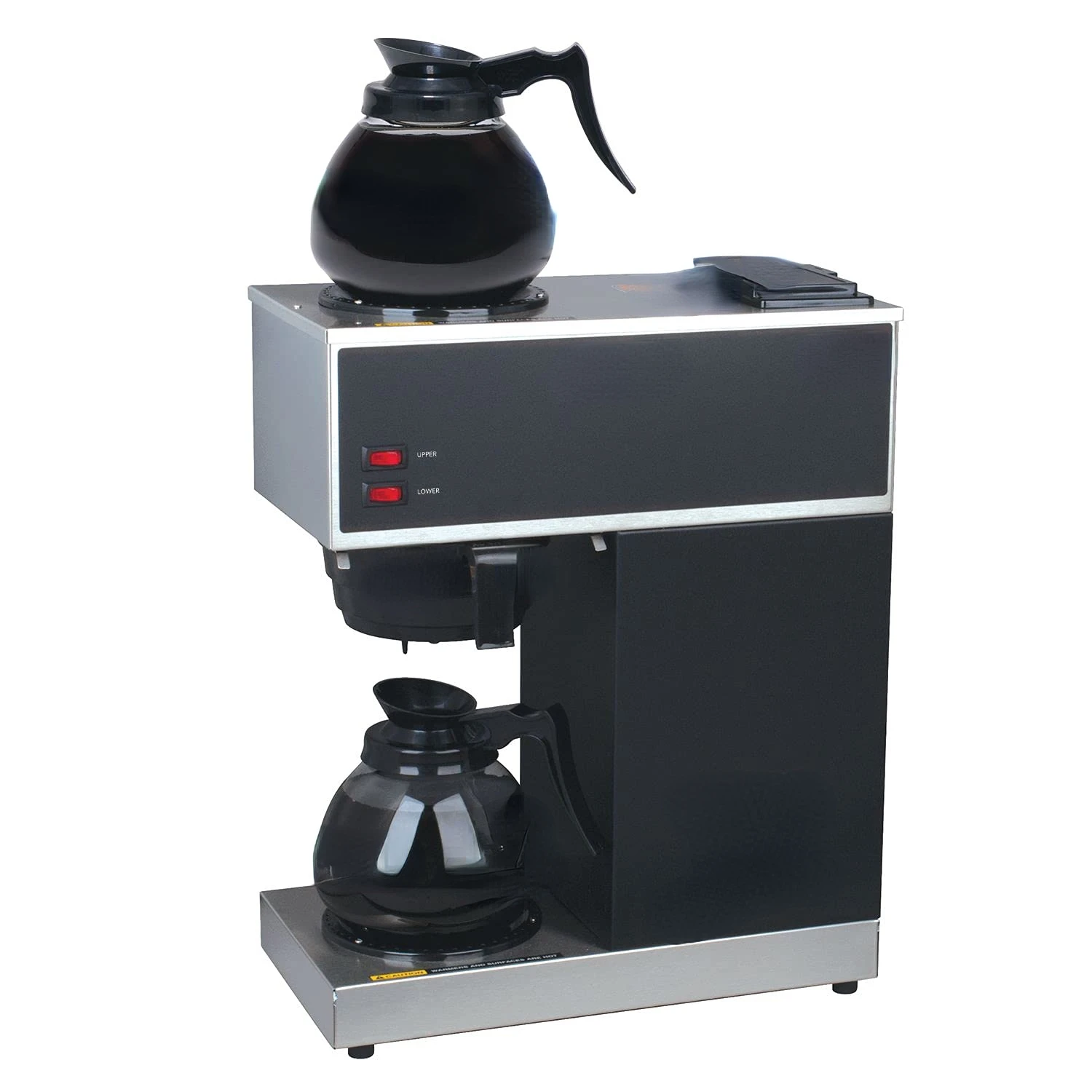 33200.0015 VPR-2GD 12-Cup Pourover Commercial Coffee Brewer with Upper and Lower Warmers and Two Glass Decanter