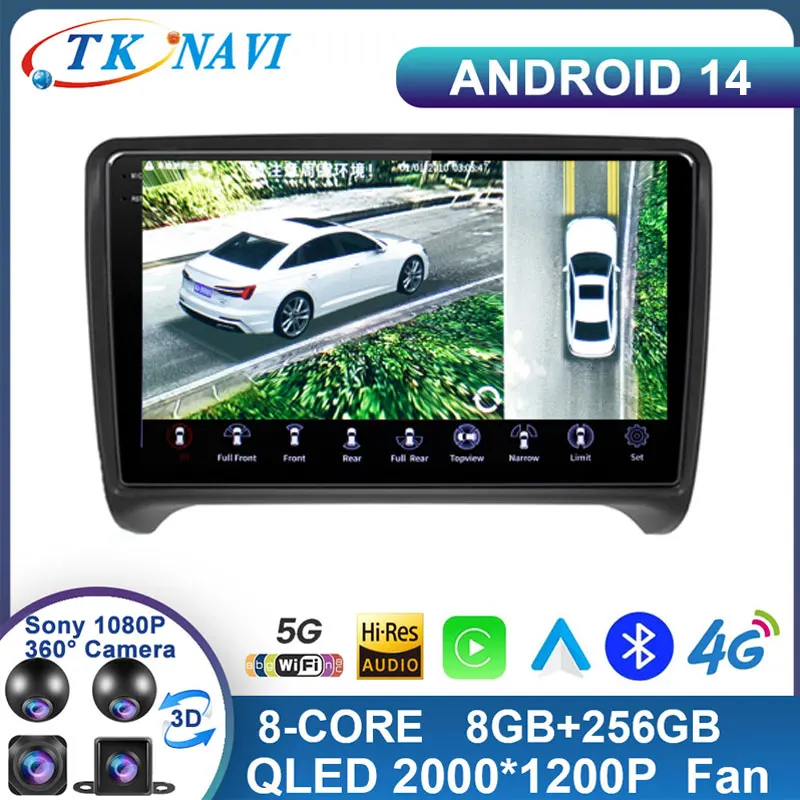 

Android 14 For Audi TT MK2 8J 2006 2007 - 2012 Car Radio Stereo Multimedia Autoradio Carplay Screen GPS RDS DSP WIFI No 2Din DVD