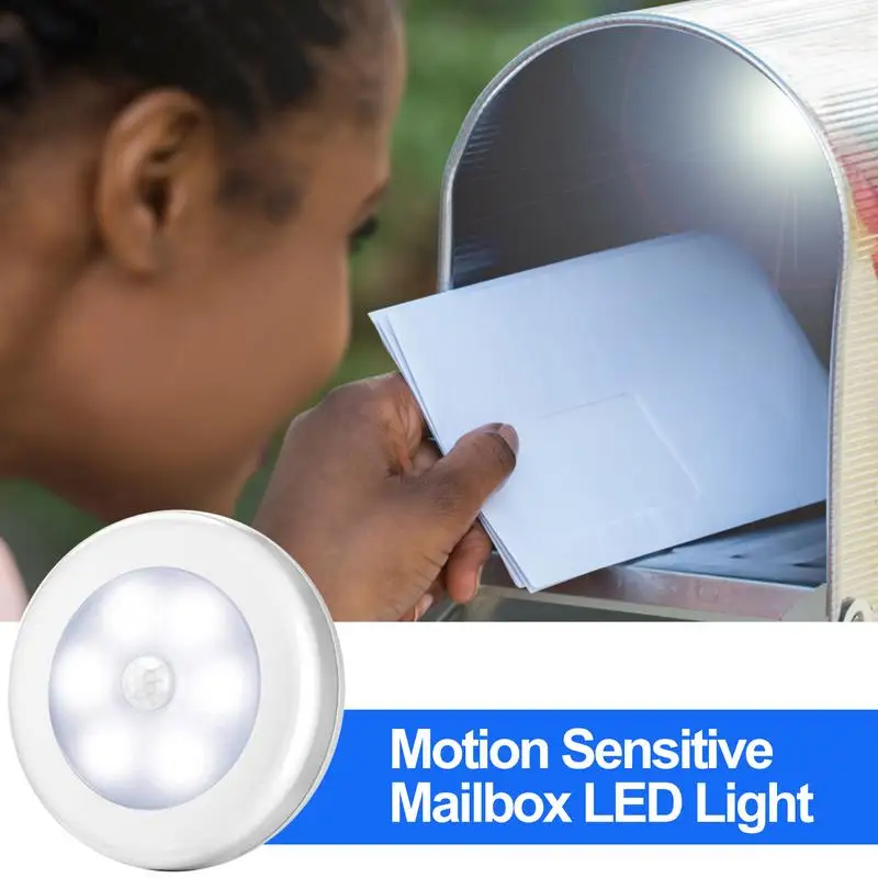 Luz de buzón con Sensor de movimiento, buzón portátil para exteriores, funciona con pilas, luz LED Interior, caja de correos para visibilidad por la noche