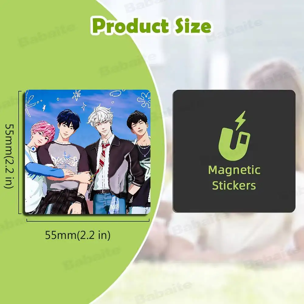Kpop P-PLAVE Fridge Magnet Creative Square Refrigerator Magnets Picture for Kitchen Office Whiteboard Home Decoration Gifts