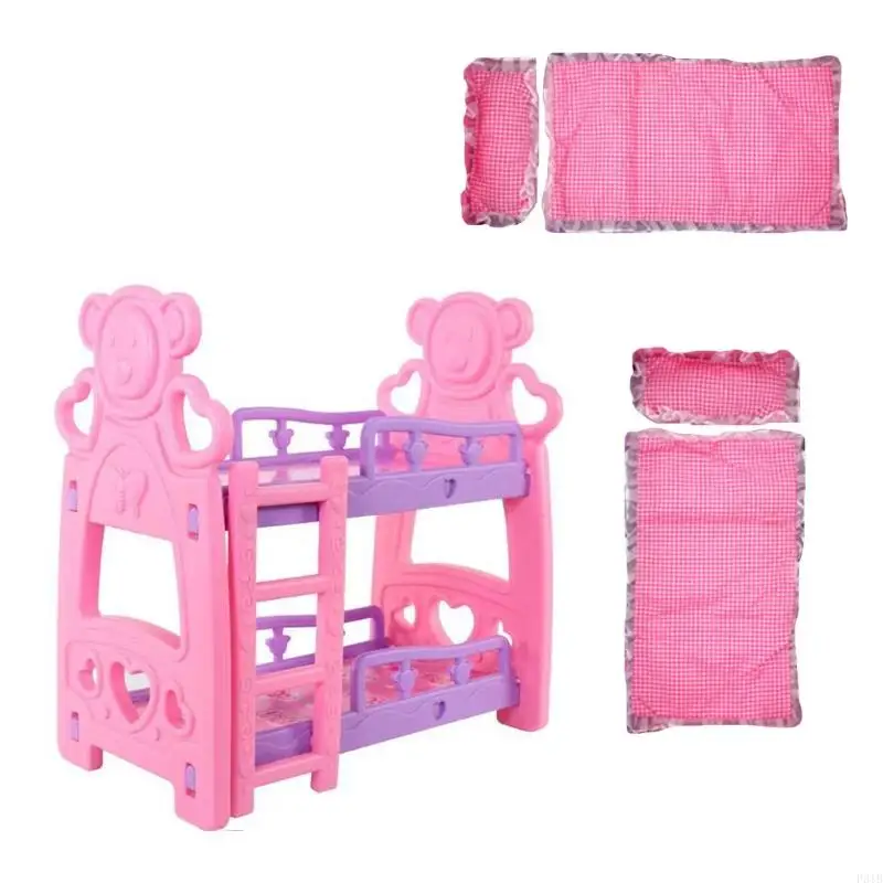 Play Play Bed Bed Assembly Kits Miniature Furniture Toy for Kids Doll House Decors P31B