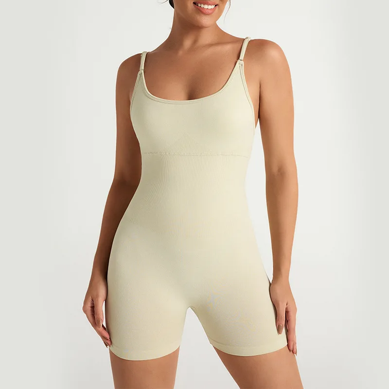 

Women's Sexy Cross Back Yoga Onesie - Summer Quick Dry Suspender Fitness Outfit Backless Workout Sports Jumpsuit