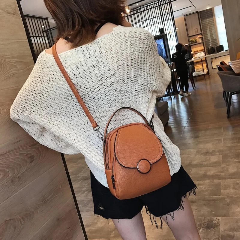 Mini plecak z klapkami, dorywczo rozkładana torba z kopułą crossbody, plecak ze sztucznego top skórzany uchwytu (7.87*9.06*3.15) cal