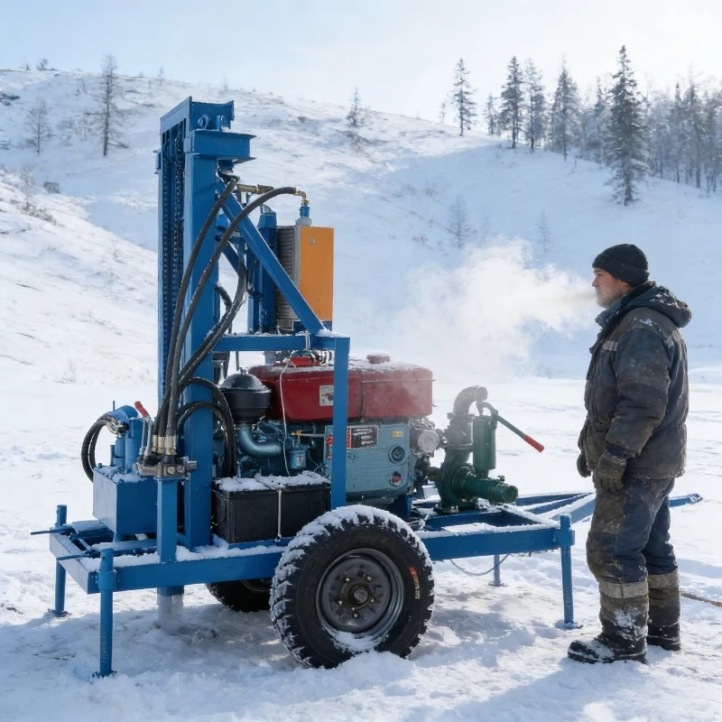 Pneumatic Water Well Drilling Rig Portable Diesel Small 200m Borehole Deep Well Rotary Drilling Machine for Hard Rock