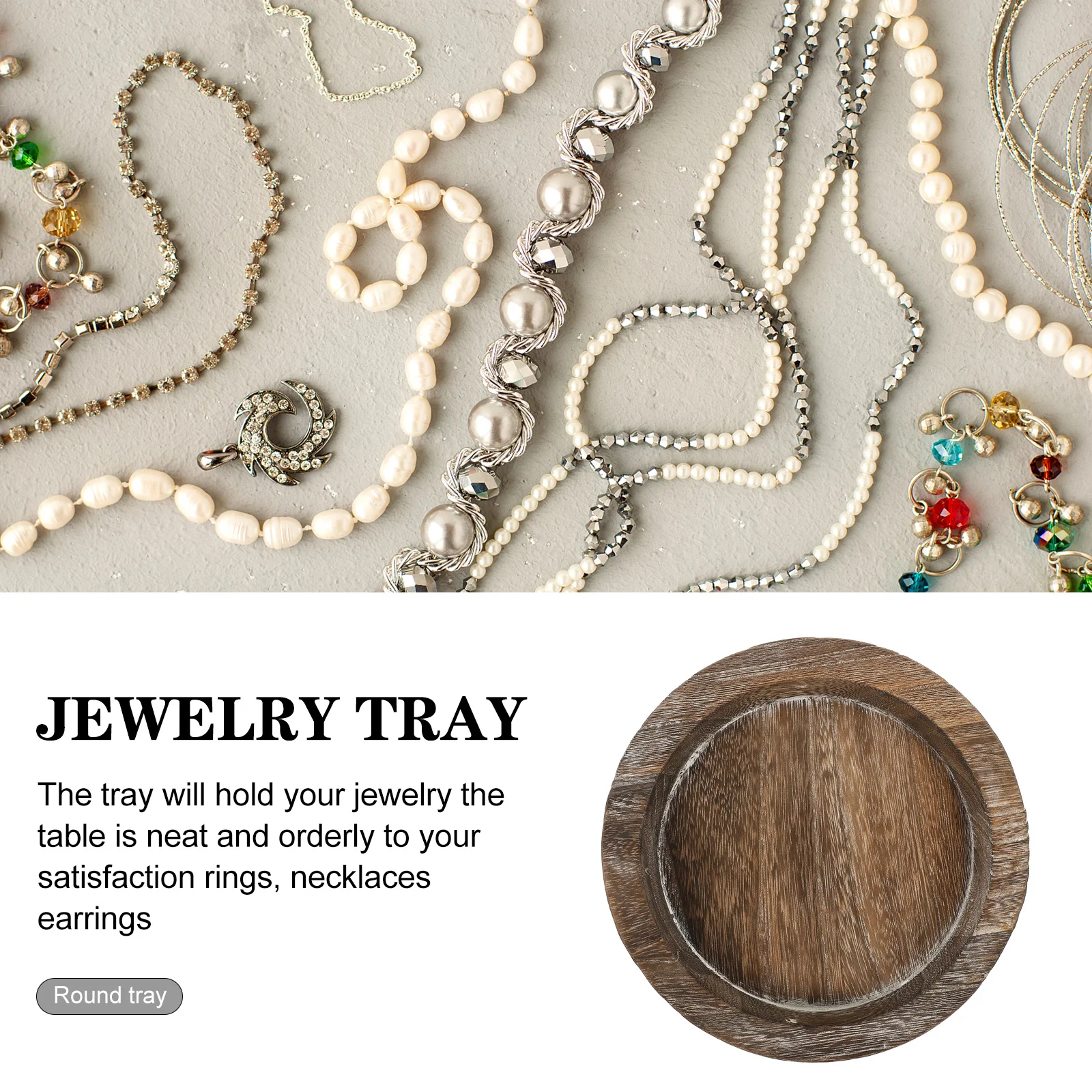 

1pc Solid Wood Tray Light Brown Holder For Christmas Valentine'S Day Home Decor Dining Table Storage Tray Reusable