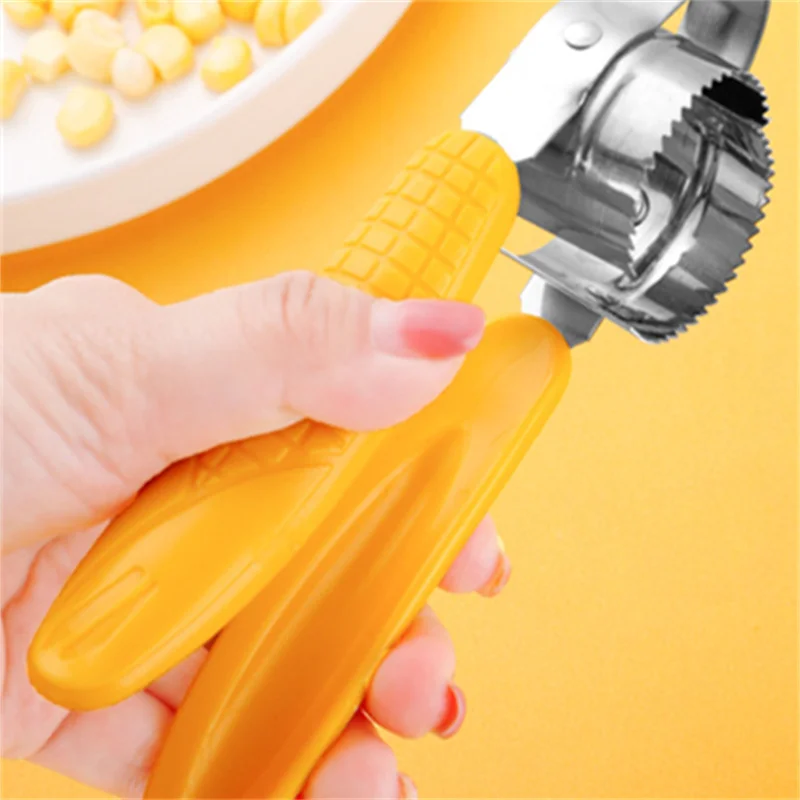 Stainless Steel Corn Thresher Gadgets Manual Rotation Plastic Corn Plow Creative Corn Peeling Separator Home Kitchen Tools