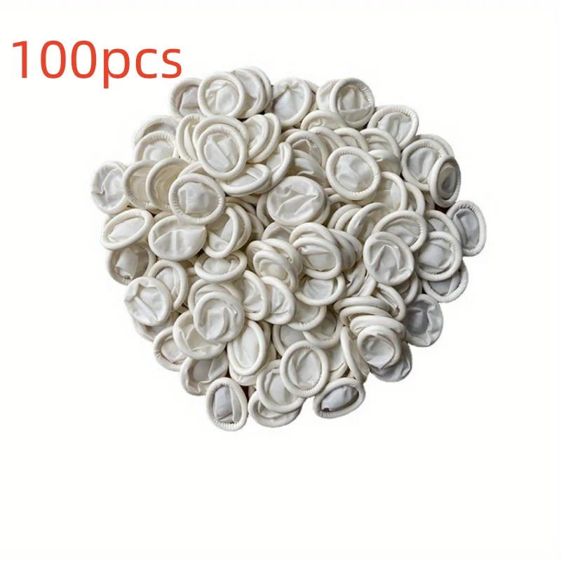 100Pcs Disposable Latex Finger Cots Anti-static Rubber Finger Covers for Electronic Repair, Nail Art, Painting, Jewelry Making