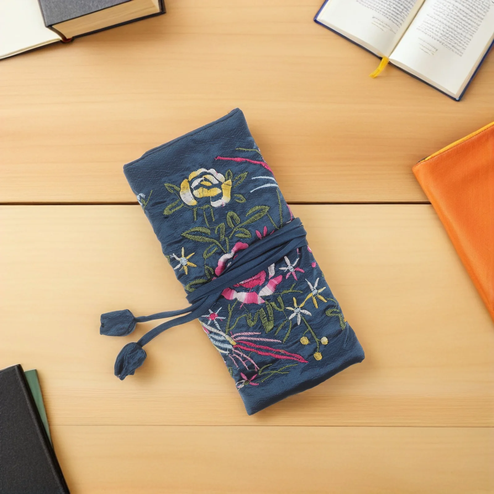 

Jewelry Storage Bag Foldable Embroidered Travel Case Rings Earrings Necklaces Organizer Pouch Large Size