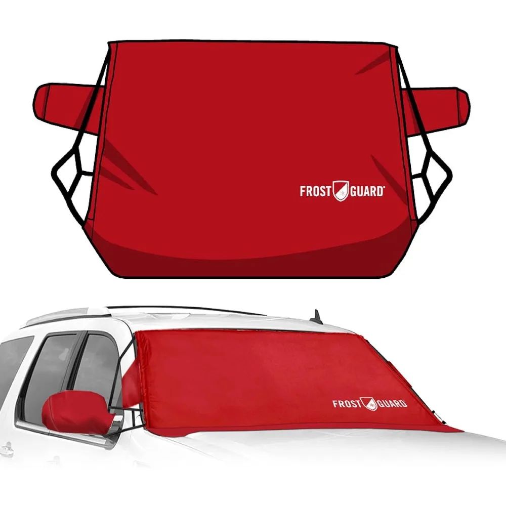 

XL Full-Coverage Car Windshield Cover for Ice and Snow Protection with Secure Straps, Fits SUVs and Trucks