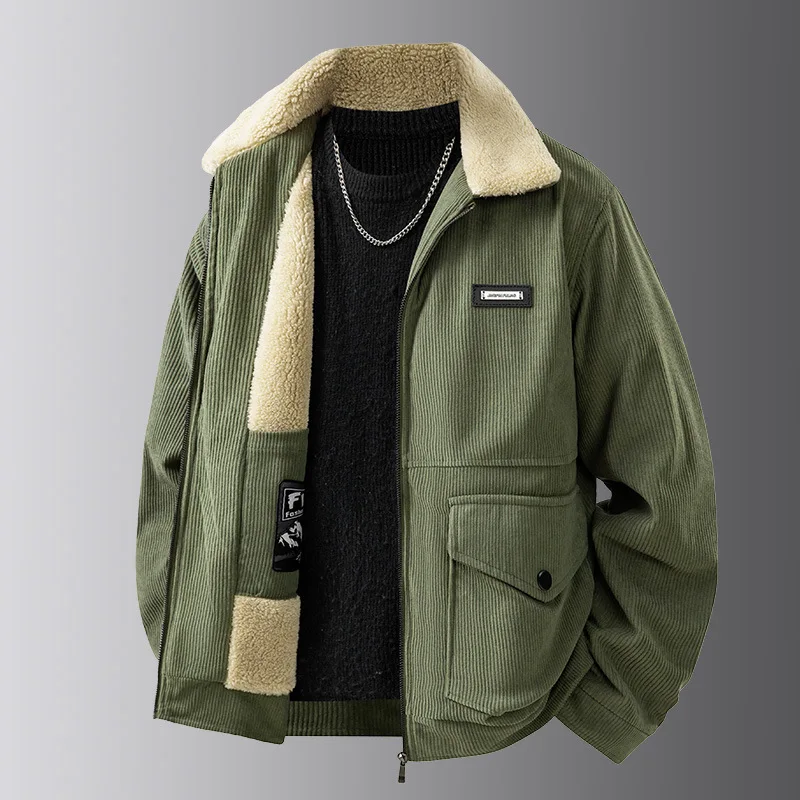 Men's Fleece Lined Thickened Jacket for Autumn Winter Heat-Storing Cold-Proof Comfortable Skin-Friendly Inner Liner 2025 New