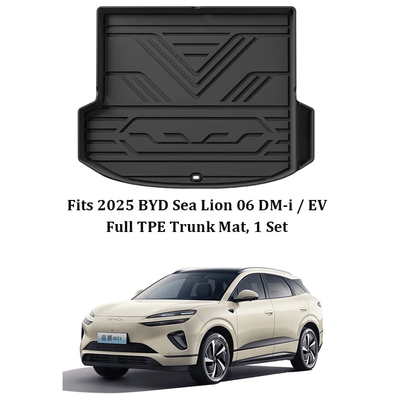 Set TPE Trunk Mats Backrest Protector For 2025 BYD Sea Lion 06 DM-i/EV Waterproof Anti-Scratch Wear Resistant Interior Parts