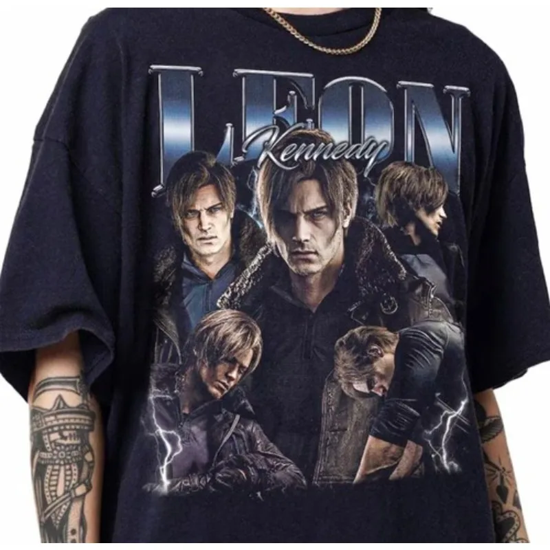 Lyon S. Kennedy Requiem Retro T-shirt Men's T-shirt Summer New Style Unisex Casual T-shirt