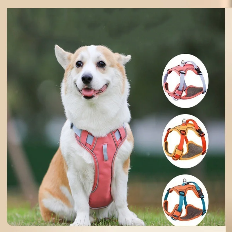 New Pet Towing Rope  Anti Breakaway Pet Chest Strap Cross Border Tank Top Reflective Dog Rope