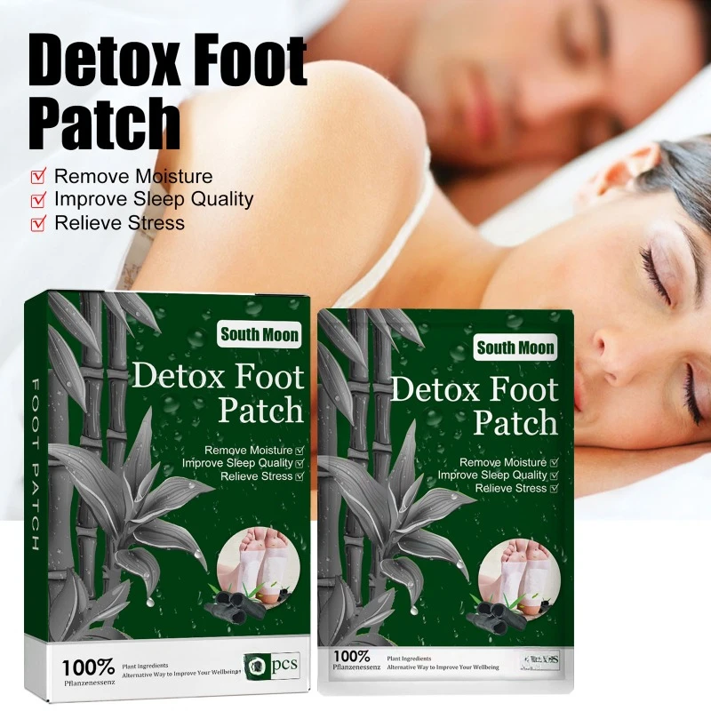 Detox Foot Patches Natural Bamboo Detoxification Body Toxins Cleansing improve Sleep Fatigue Stress Relief Feet Pads Foot Care