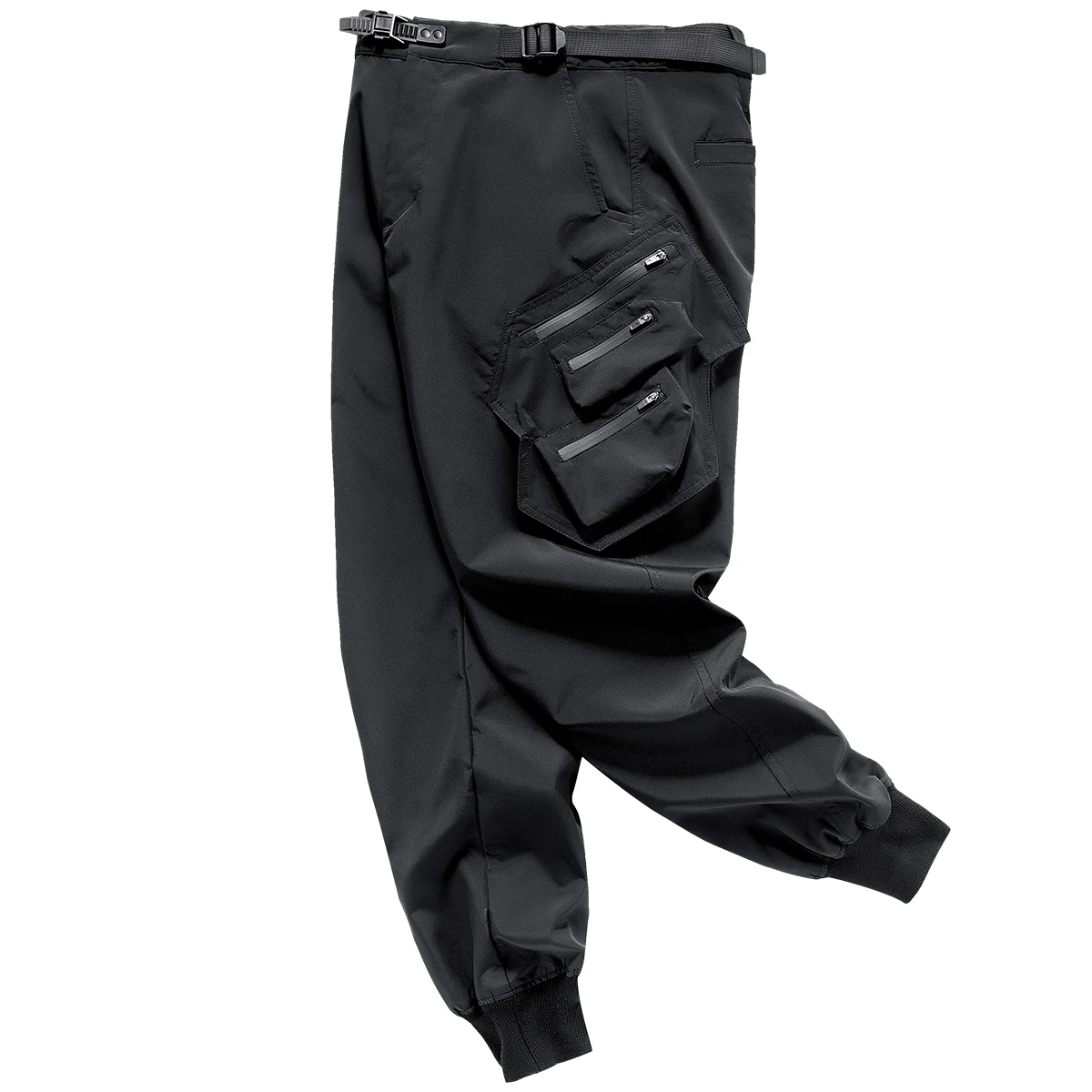 Men Tactical Cargo Pants Fashion Functional Multi Pockets Trousers Hip Hop Streetwear Bomber Pants Techwear Black
