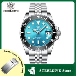 SD1953 STEELDIVE 41mm Super luminoso 30ATM resistente all'acqua NH35 vetro zaffiro automatico Water Ghost Mens Dive Watch Reloj