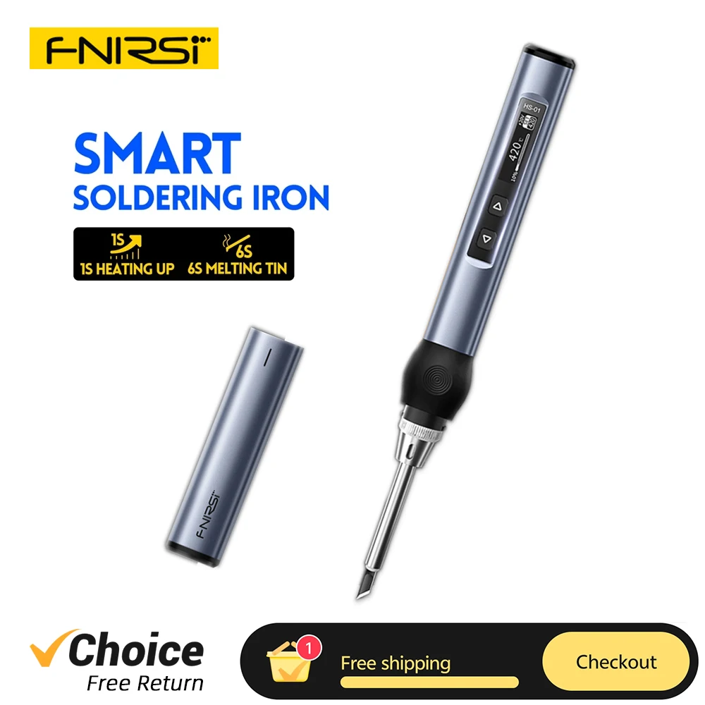 FNIRSI HS01 Smart Soldering Iron T65-BC2 PD 65W Adjustable Temperature Portable Electric Soldering Station Welding Tools