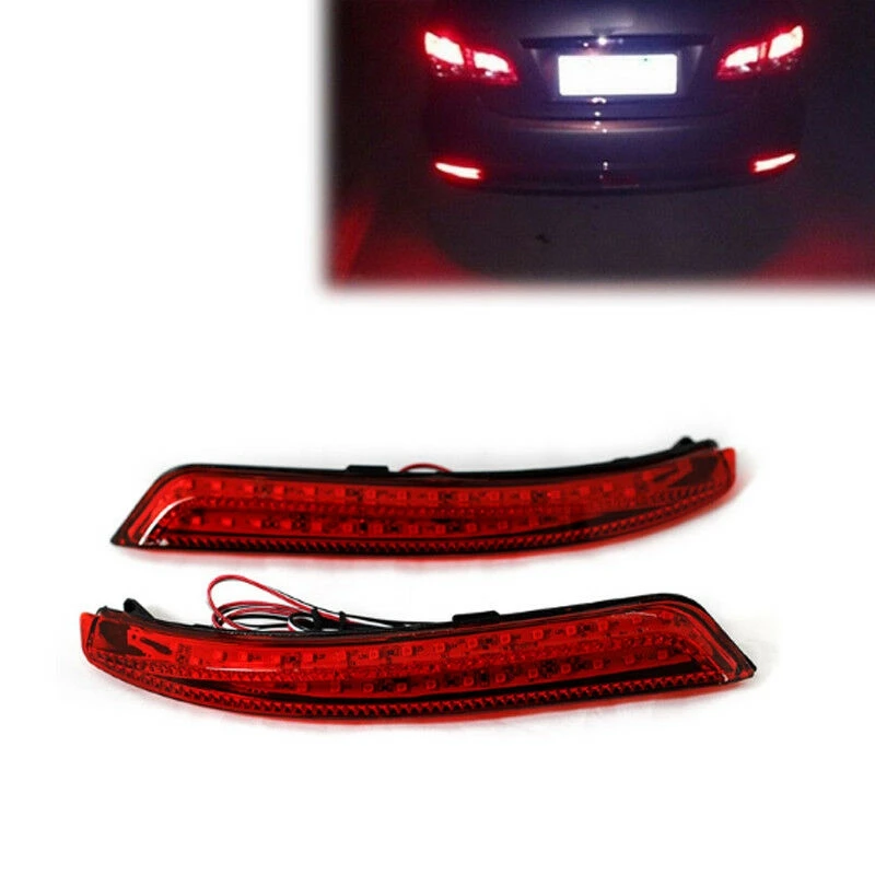 2Pcs Car LED Rear Bumper Reflector Light Brake Stop For Nissan Sylphy 2009-2011 Wingroad 2006-2014 Almera 2013-2015