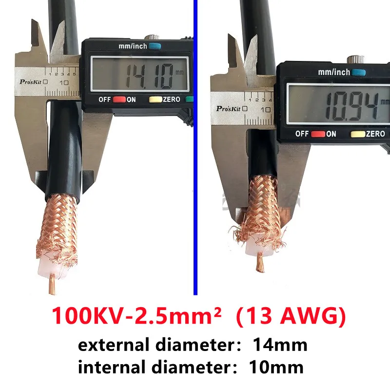 Imagem -03 - Cabo de Alta Tensão de Remoção de Poeira Eletrostática pe Cabo Blindado 20150kv 17-9 Awg 120 kv 50kv dc