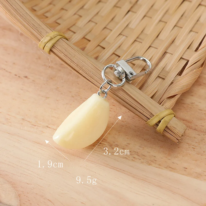 Simulated Garlic And Corn Keychain Pendant Chili Edamame Walnut Red Date Lotus Seed, Orange, Shrimp Bag Pendant