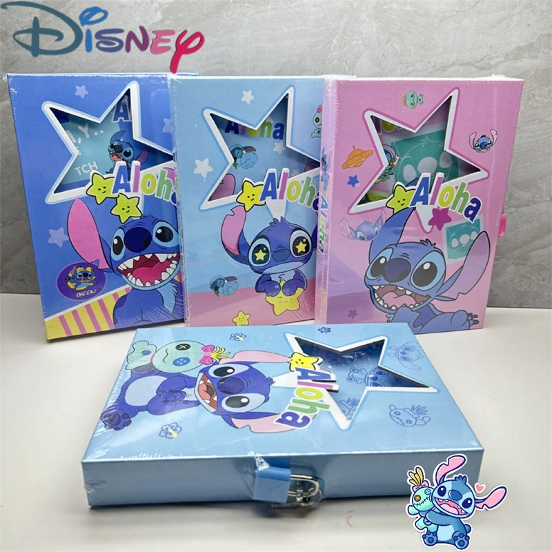 

4/8/12pcs Disney Stitch Hollow Hard Box Notebook Set with Lock Girls Journal Kids Secret Notebooks Students Stationery Gifts