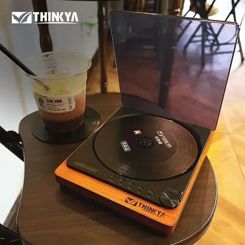 New CD Player Wooden Retro Bluetooth 5.1 Lossless HIFI CD Player USB Read Play Infrared Remote Control Digital Optical Output