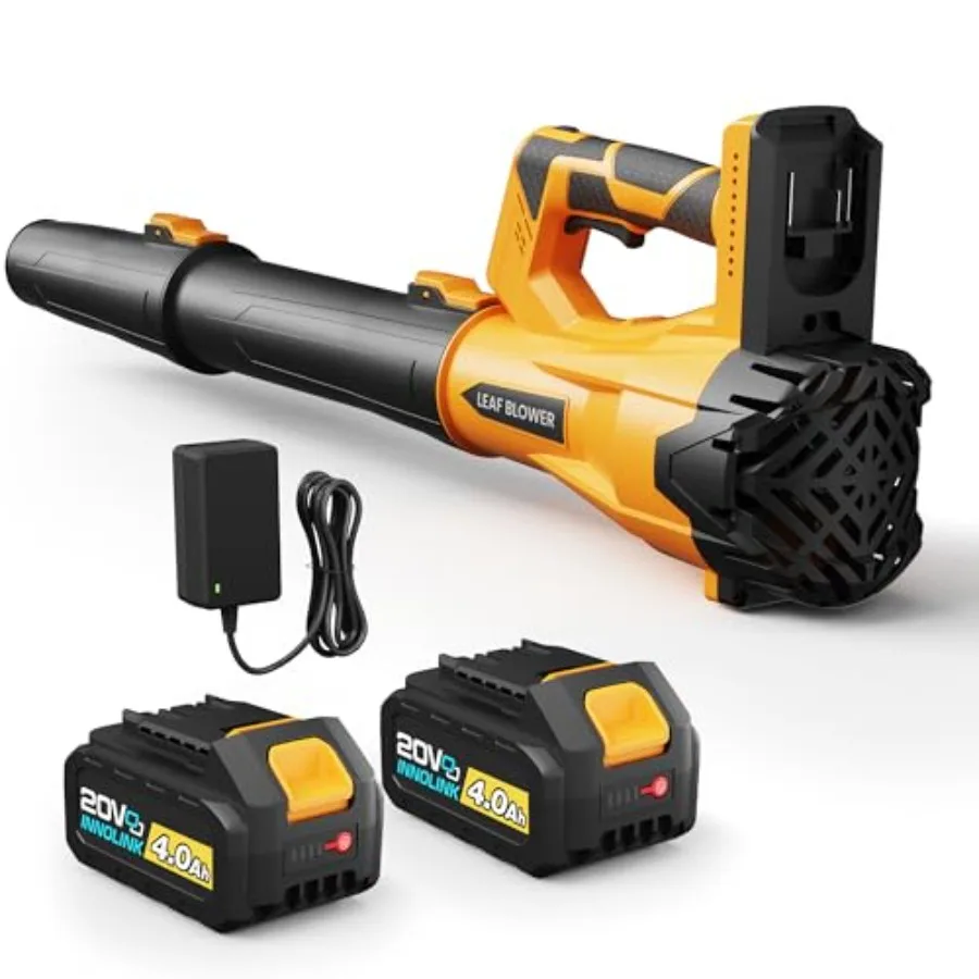 

Беспроводная воздуходувка для листьев с 6 регулируемыми скоростями ветра Мощные электрические воздуходувки для листьев с 2 аккумуляторами емкостью 4,0 Ач и зарядным устройством Легкий вес H