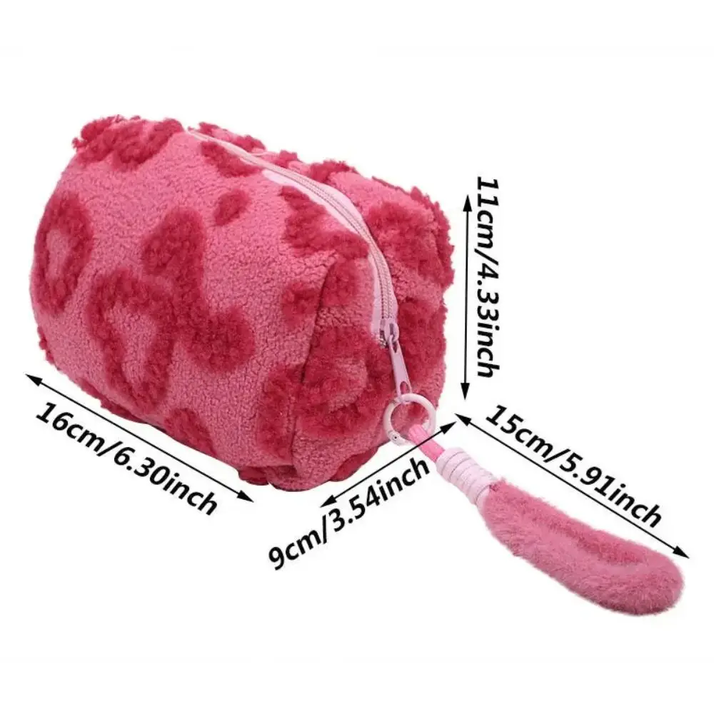 مادة لينة حقيبة ماكياج أفخم مقبض تصميم وظيفة التخزين السفر حقيبة مستحضرات التجميل مخلب نمط الحب طباعة مقلمة