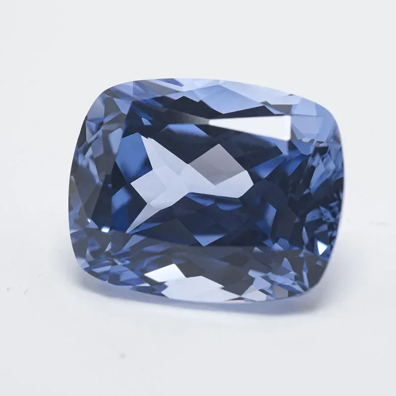 Top Lab Grown Sapphire Cornflower Colour Rectangular Cushion Shape VVS1 Charms DIY for Jewel Making Selectable AGL Certificate